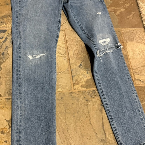 Abercrombie & Fitch 100% Cotton high rise straight leg Distressed jeans 30 x 32 - Picture 4 of 11